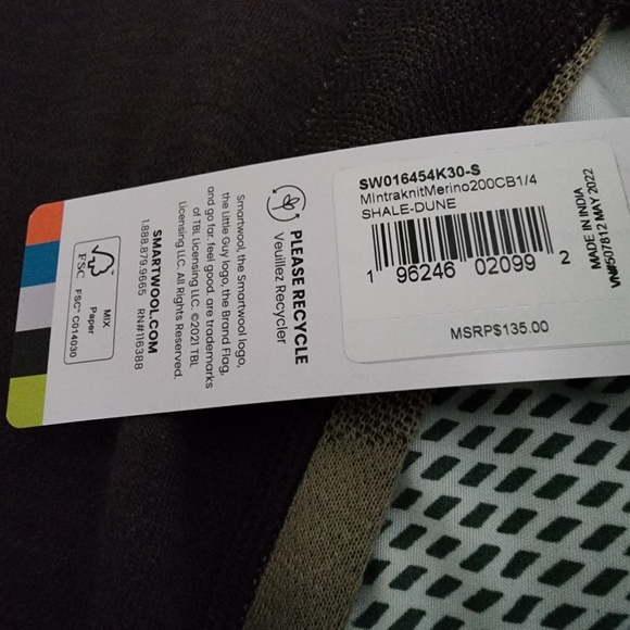 Smartwool | Intraknit Thermal Merino Base Layer Colorblock 1/4 Zip Size Small - Picture 3 of 4